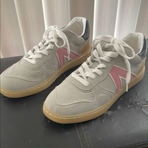 Stylish Gray and Pink Sneakers